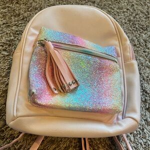 Rainbow sparkly mini backpack